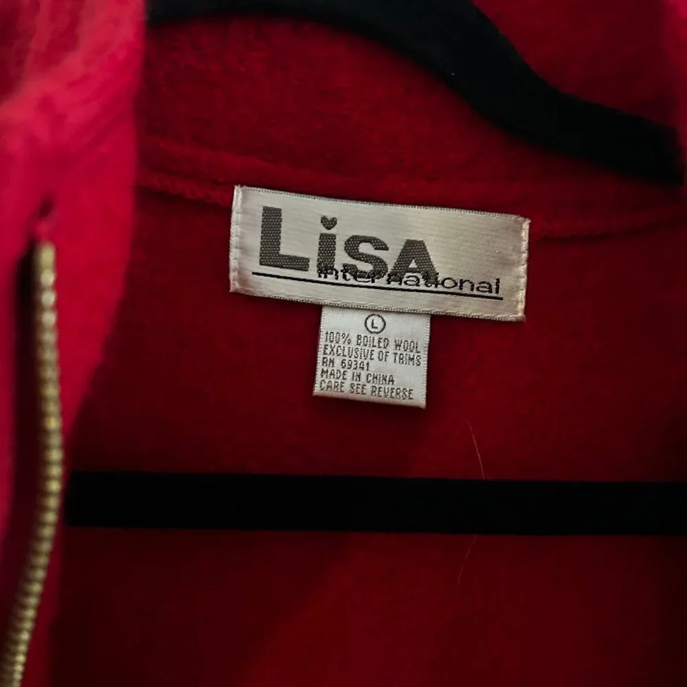 Vintage Lisa International Cat Lover Fuzzy Tail Wool Vest - Picture 3 of 6